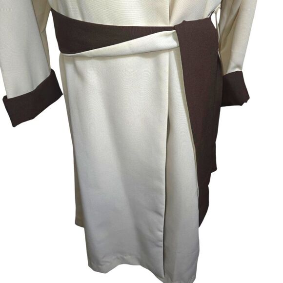 Anthony Richards Vintage Cream and Brown Midi Coat Or Dress Plus Size - Picture 6 of 12